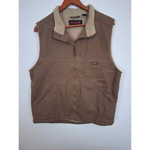 Wolverine Mens Medium Brown Canvas Sherpa-Lined Vest